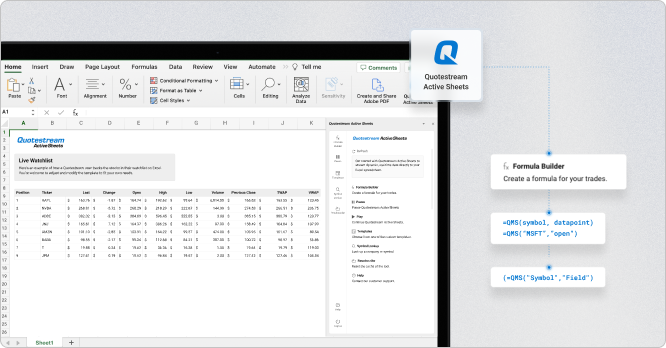 Optimize Your Market Research and Portfolio Analysis with Quotestream Active Sheets Image