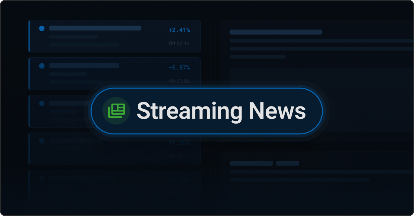 Start Streaming News that Moves at Lightning Fast Market Speed
